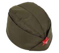 HORIALENCE Cappello Militare da Marinaio per Spettacoli e Feste, Leggero | Tela, Stile Semplice e Retrò, Colore Verde Militare Stella Rossa, Singolo Pezzo per Scena Teatrale