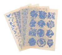 HORIALENCE Carta da Trasferimento per Ceramica sotto Smalto Alta Temperatura 4 Fogli 5#-8# per Decorazione Artigianale su Argilla e Terracotta, Resistente e Pratica per Ceramisti e Hobbisti