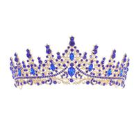 HORIALENCE Diademi e corone di cristallo per matrimoni, copricapi per la laurea, cerchietti da sposa, da regina reale, da principessa, per quinceañera, compleanno, ballo di fine anno, festa, blu
