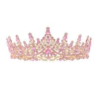 HORIALENCE Diademi e corone di cristallo per matrimoni, copricapi per la laurea, cerchietto da sposa, da regina reale, da principessa, per quinceañera, compleanno, ballo di fine anno, festa, rosa