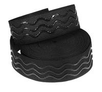 HORIALENCE Elastico in Robusto da Iarde Nastro Rigato Antiscivolo per Progetti di Abbigliamento Pantaloncini Nero