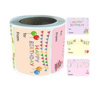 HORIALENCE Etichette Adesive Buon Compleanno 200 Pezzi Design Colorato per Bomboniere e Decorazioni Feste di Compleanno, Adesivi Autoadesivi Facili da Applicare per Ufficio e Scuola