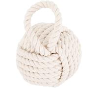 HORIALENCE Ferma Porta a Sfera in Cotone e Lino Bianco, Protegge Pareti Senza Graffiare Pavimento, per Casa e Ufficio