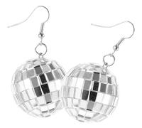 HORIALENCE Orecchini a Sfera da Discoteca in Acrilico Argento, Comodi da Indossare e Brillanti, Accessori Moda per Feste e Balli Giovani Donne