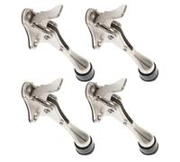HORIALENCE Set 4 Pezzi Ferma Porte da Terra in Lega di Zinco Argento, Antiscivolo Presa Sicura per Uso Domestico Interno, Blocca Porte senza Rumore