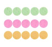 HORIALENCE Simple Rounded Makeup Pad, Face Washing Puff, 15Pezzi, spugna in cellulosa, 70 mm, 8 mm, per home, comodo da usare