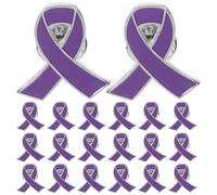 HORIALENCE Spilla a Nastro Viola da 20 Pezzi in Ferro Smaltato per Sensibilizzazione Contro la Violenza, Spilla da Bavero Decorativa per Eventi di Beneficenza, Accessorio Donna