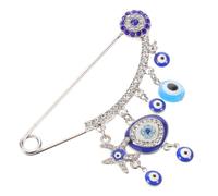 HORIALENCE Spilla con occhio di Allah e strass - Portafortuna per matrimoni, feste e balli di fine anno - Decorazione per cardigan, scialli, maglioni e sciarpe da donna.