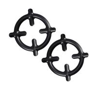 HORIALENCE Supporto per Fornello a Gas in Ferro Nero Antiruggine 2 Pezzi, Porta Caffettiera e Utensili da Cucina Stabile, Compatibile la Maggior Parte dei Piani Cottura a Gas