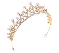 HORIALENCE Tiara Principessa in Lega con Cristalli e Perle per Sposa e Cerimonie Barocche