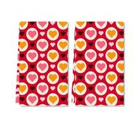 Horienteeon 2 asciugamani da cucina con motivo a bolle a forma di cuore, strofinacci decorativi rossi per San Valentino, strofinacci da tè, asciugamani riutilizzabili per asciugare, regali per la