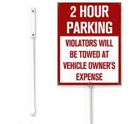 Horienteeon 2 Hour Parking Yard Sign With Stake No Parking Neighborhood Street Business Caution Rustproof Alluminio Strada Uso Esterno Decorazioni Casa Giardino Prato 17,8 x 22,4 cm
