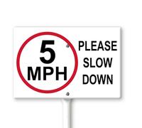 Horienteeon 5 MPH Please slow down Yard Sign with Stakes 30 cm × 20 cm, robusto cartello in alluminio antiruggine, nessun parcheggio, proprietà privata, accesso, non bloccare, veicolo, segnale di