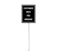 Horienteeon Add Your Own Message-Customizable Sign with Stake, Customizable Yard Sign, Sturdy Aluminum Sign Rust Free, Statement Plaque for Outdoor Yard Lawn Use 20cm×30cm(Black)