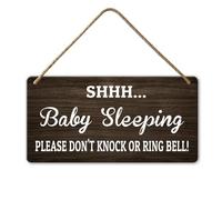 Horienteeon Baby Sleeping, Please Don't Knock or Ring Bell. Cartello da appendere alla porta con scritta "Do Not Disturb", in legno, per esterni, interni, finestre, pareti, cortili, decorazioni per la