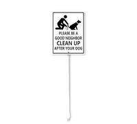Horienteeon Be A Good Neighbor Clean Up After Your Dog Signs for Yard with Stake, Sturdy Aluminum Sign Rust Free, Dog Poop Sign, Sign Decoration for Yard Garden Lawn Outdoor 20cm×30cm