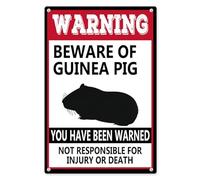 Horienteeon Beware of Guinea Pig cartelli in alluminio 14 × 20 cm, robusti cartelli in metallo in alluminio antiruggine, segnali di avvertimento in metallo vintage su aree di attività per prato