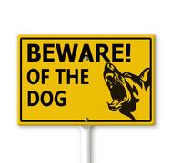 Horienteeon Cartello con scritta "Beware of the Dog" per cortile con paletto, 30 x 20 cm, robusto cartello in alluminio antiruggine, cartello per cani pericolosi per la proprietà privata per Outddor