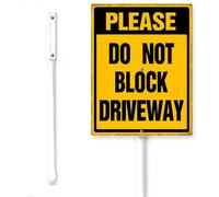 Horienteeon Cartello con scritta "Do Not Block Driveway Yard Sign With Stake No Parking Street Traffic Road Caution Notice Rustproof Aluminum Street Lawn Grass Outdoor Decorations Home Herb Farm 17,8