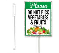 Horienteeon Cartello con scritta "Do Not Pick Vegetables & Fruit Sign With Stake For Yard Private Property Herb Farm Patch Warning Caution Neighborhood Grass Lawn Signs, Garden Party Outdoor Aluminium