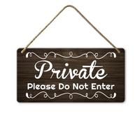 Horienteeon Cartello con scritta in lingua inglese "Private Please Do Not Enter per porta d'ingresso Proprietà privata" Appendiabiti da parete in legno per interni ed esterni, casa colonica, portico