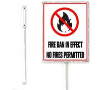 Horienteeon Cartello con scritta "No Fire Permitted Yard Sign With Stake No Camping Street Traffic Road Caution Notice Aluminium Decoration Rustproof Street Lawn Grass For Outdoor Stake Set 15,2 x