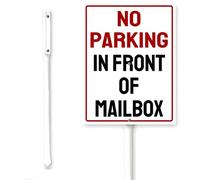 Horienteeon Cartello con scritta "No Parking In Front Of Mailbox Yard Sign With Stake Do Not Block Mailbox Caution Security Warning Neighborhood Street Caution Safety Metal Decoration Placca in