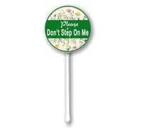 Horienteeon Cartello con scritta "Please Don't Step On Flowers Grass With Stake Keep Off Flowers Grass Wildflowers Farm Lawn Prop Walkway Portico Decorations,Outdoor Aluminium Grass Round 23,4 cm
