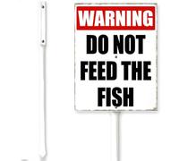 Horienteeon Cartello "Do Not Feed The Fish Sign With Stake Don't Touch The Fish", avviso di avvertimento, in alluminio, decorazione per esterni, antiruggine, robusto, fattoria, zoo, per esterni, set
