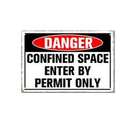 Horienteeon Cartello in alluminio con scritta "Danger Confined Space Enter By Permit Only" Attenzione Sicurezza Segnali in metallo per Affari Antiruggine da appendere alla parete Ufficio Esterno