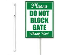 Horienteeon Cartello in alluminio con scritta "Do Not Block Gate No Trespassing Yard Sign With Stake Neighborhood Aluminum Outdoor Lawn Roads Street Business Portico Farmhouse Ranch Farm Courtyard