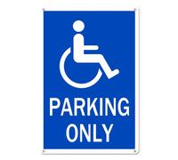 Horienteeon Cartello in alluminio con scritta "Handicap Parking Only", 20 cm x 30 cm, robusto cartello in alluminio antiruggine, cartello per parcheggio riservato solo per disabili