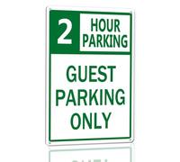 Horienteeon Cartello in alluminio con scritta in lingua inglese "2 Hour Parking - Guest Parking Only", 14 cm x 20 cm, robusto cartello in alluminio antiruggine, segnale di violazione del parcheggio