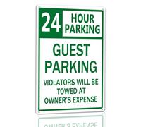 Horienteeon Cartello in alluminio con scritta in lingua inglese "24 Hour Parking - Guest Parking, Violators Towed At Owner's Expense", 30 cm x 40 cm, robusto cartello in alluminio antiruggine, segnale