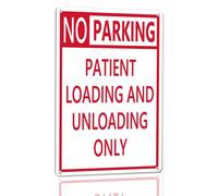 Horienteeon Cartello in alluminio con scritta "No Parking - Patient Loading And Unloading Only", 20 x 30 cm, robusto cartello in alluminio antiruggine, cartello per parcheggio riservato all'ospedale