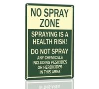 Horienteeon Cartello in alluminio con scritta "No Spray Zone - Due to Health Risks, Do Not Spray Any Chemicals" 14 × 20 cm, Cartello in alluminio robusto, Spraying is a Health Risk, Compliance Sign