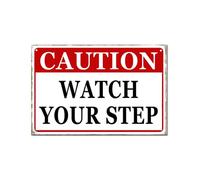 Horienteeon Cartello in alluminio con scritta "Watch Your Step" Mind The Step Warning Caution Security da appendere alla parete per quartiere portico fattoria casa prato passerella decorazioni in