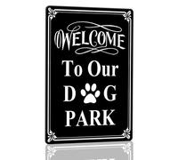 Horienteeon Cartello in alluminio con scritta "Welcome to Our Dog Park", 14 x 20 cm, in robusto alluminio, antiruggine, con scritta in lingua inglese "No Dogs Allowed No Dog Walking On This Property