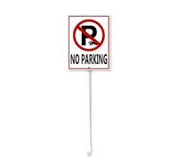 Horienteeon Cartello in alluminio resistente, con scritta "No Parking Signs with Stake", 11,5 x 15 cm, cartello in alluminio robusto, per strada, proprietà privata, parcheggio, per cortile e prato