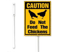 Horienteeon Cartello in alluminio robusto con scritta "Do Not Feed The Chickens Yard With Stake Chickens Crossing Pet Lovers Neighborhood Street Traffic Road" robusta targa in alluminio per esterni
