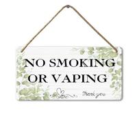 Horienteeon Cartello in legno con scritta "No Smoking or Vaping", da appendere alla porta, per affari, vendita al dettaglio, ufficio e casa, 15,5 x 30,5 cm