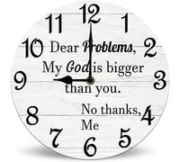 Horienteeon Dear Problems My God Is Bigger Than You Orologio da parete cristiano ispiratore religioso orologio per famiglia regali cristiani per donne regali religiosi per lei 25 cm silenzioso senza
