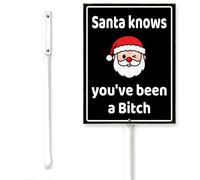 Horienteeon Decorazione natalizia per esterni con Babbo Natale sa che sei stato un po '* Ch cartello da cortile con paletto robusto prato presepe all'aperto decorazione religiosa prato per chiesa casa