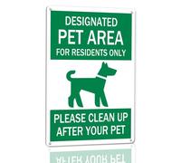Horienteeon Designated Pet Area for Residents Only, Please Clean Up, cartello in alluminio 20 x 30 cm, robusto cartello in alluminio antiruggine, No Dogs Allowed No Dog Walking On This Property Signs