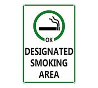 Horienteeon Designated Smoking Area Yard Cartello in alluminio 14 × 20 cm, cartello in alluminio robusto, cartello stradale, strada proprietà privata, per esterni, casa, parete, porta, recinzione