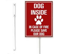 Horienteeon Dog Inside Incase Of Fire Please Save Our Dog Yard Sign With Stake Street Traffic Road Caution Notice Rustproof Aluminum Street Lawn Grass Outdoor Decoration Home Herb Farm 20,3 x 30,5 cm