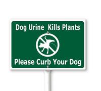 Horienteeon Dog Urine Kills Plants - Cartello da cortile con paletti, 30 x 20 cm, robusto cartello in alluminio antiruggine, senza cacca e pipì per cani, Keep Pets Off Grass Signs per prato