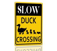 Horienteeon Duck Crossing - Cartello in alluminio, 14 x 20 cm, robusto, in alluminio, antiruggine, per esterni, rallentare, animali, per fattoria e attività all'aperto