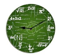 Horienteeon Equazioni matematiche e notazioni matematica lavagna geek orologio da parete regali educativi a batteria senza ticchettio silenzioso quarzo aula cucina bagno patio 25,4 cm