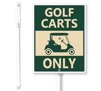 Horienteeon Golf Carts Only Yard Sign with Stakes 17,5 × 22 cm, robusto cartello in alluminio antiruggine, cartello per golf cart, segno di proprietà privata per campo da golf, cartello di parcheggio